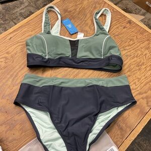 Cupshe Olive and Black Bikini Set